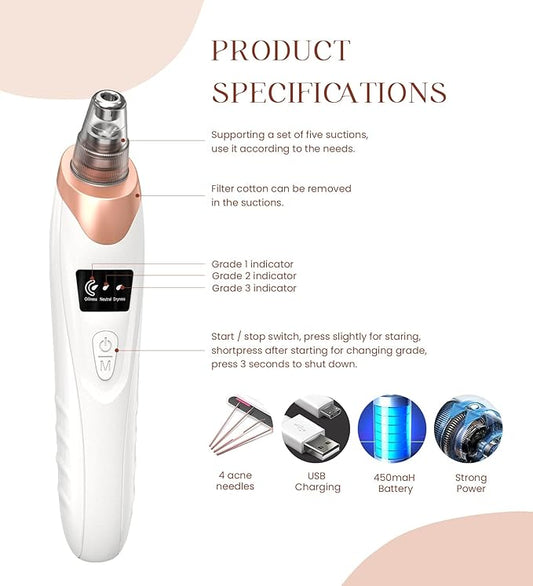 Vacuum Blackhead Remover Face Black Spots, White Dot, Pimple Removal
